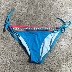 Trina Turk Women’s 12 aqua blue cheeky high rise tie bikini bottoms swimwear